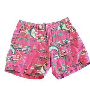 Polo Ralph Lauren SWORDFISH pink sunwashed soft Cotton Shorts men's 33 W 6” inch